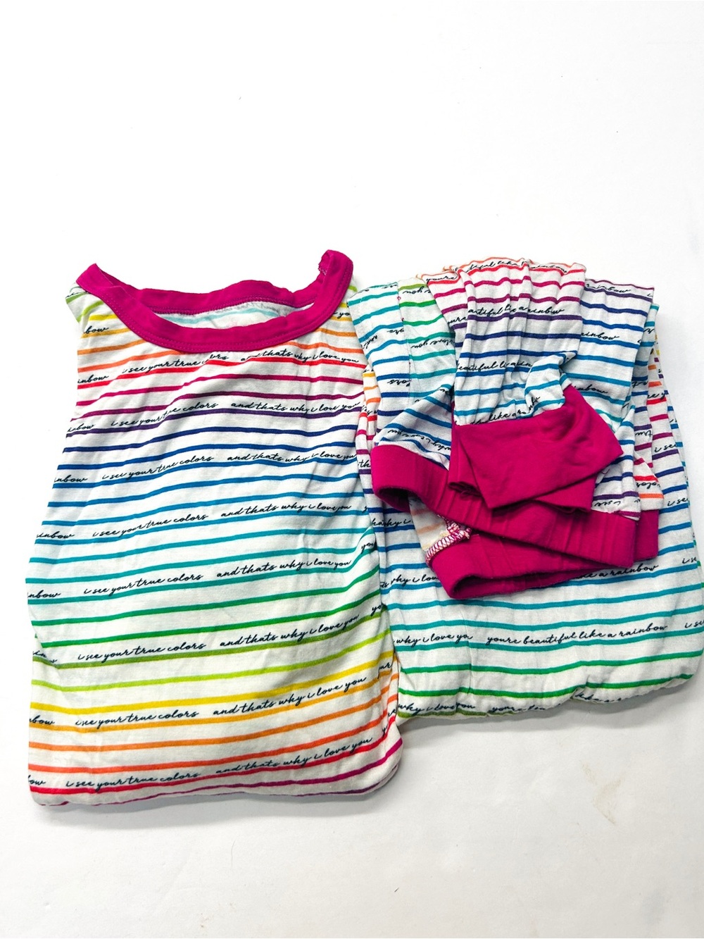 Rowdy Sprout Cyndi Lauper True Colors Rainbow Stripe Bamboo Pajama Set
